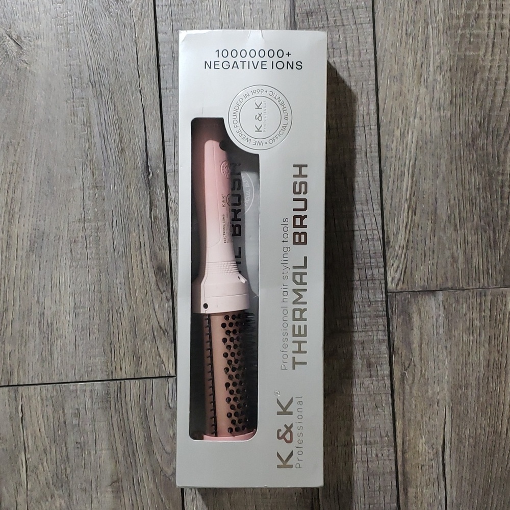 K&K 1.5 Inch Heated Curling Brush Ceramic Tourmaline Ionic Curling Iron Volum..